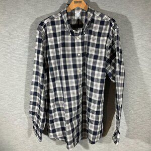 Men's Brooks Brothers Blue/White Plaid Button Down Shirt, Size XXL